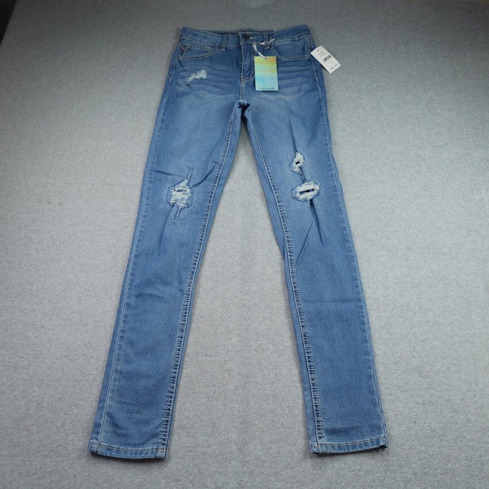 Vigoss Jeans Girls 14 Riviera Blue The Ace Jegging Distressed High Rise